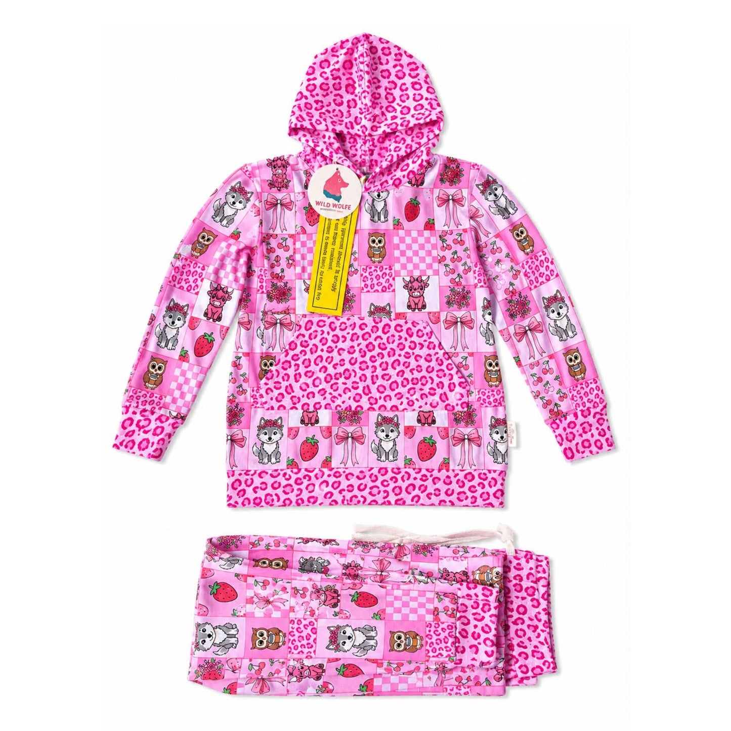 Berry Belle Patchwork Hooded Jogger Set