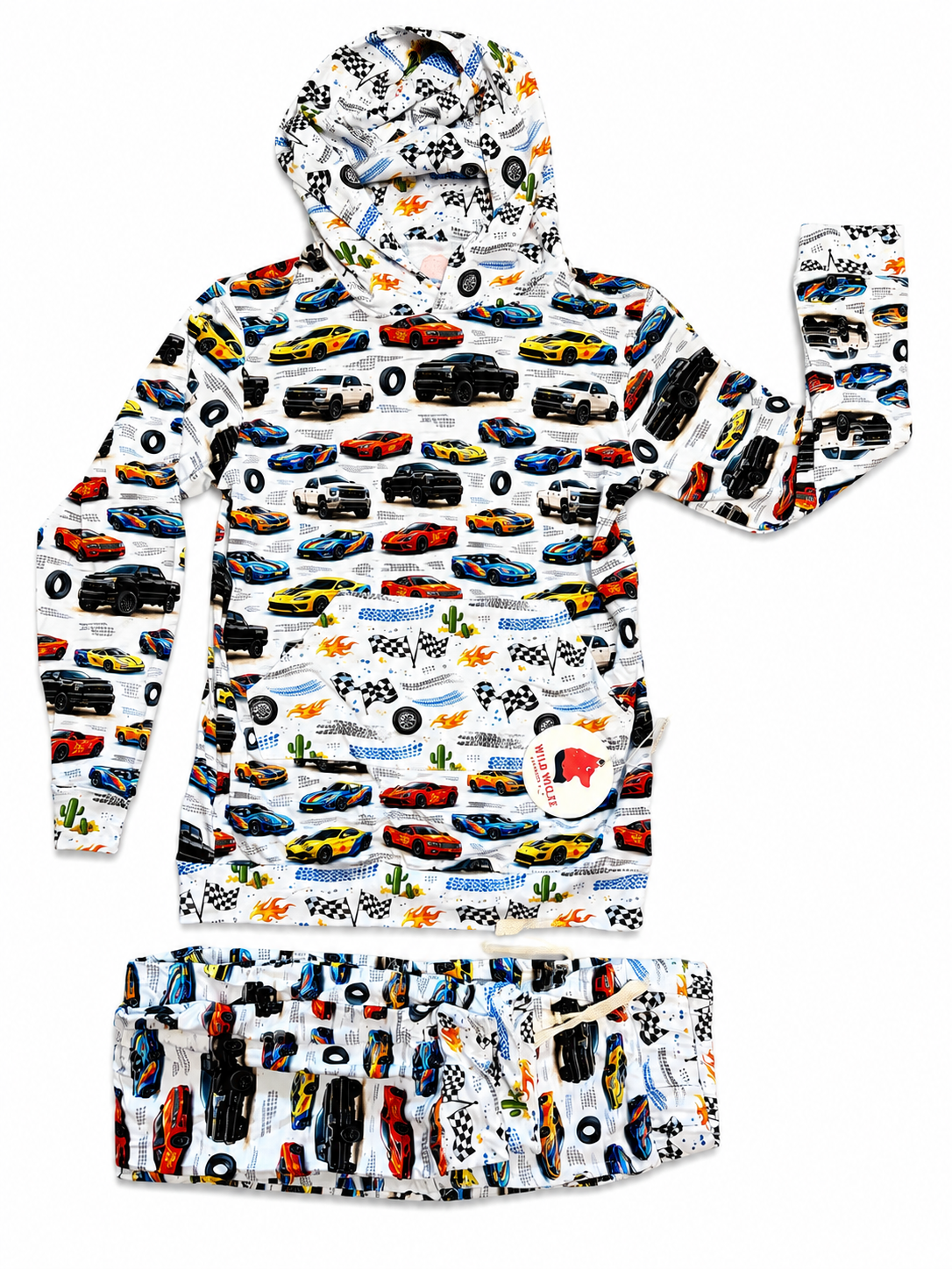 Hotwheels Cars Hooded Daywear Jogger Set